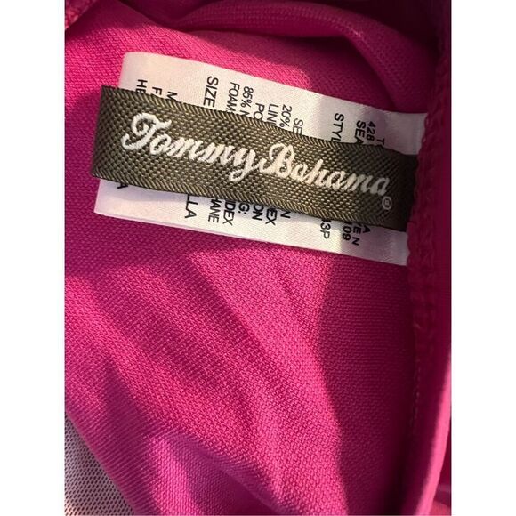 Tommy Bahama Size 12 Sweetheart Neck One Piece Swimsuit Hot Pink Halter Push Up - Picture 8 of 10
